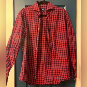 Hugo Boss Slim Fit Checked Dwayne Shirt Size 39